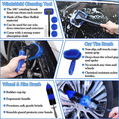 26-Piece Car & RV Wash Kit with Brushes & Cleaning Accessories